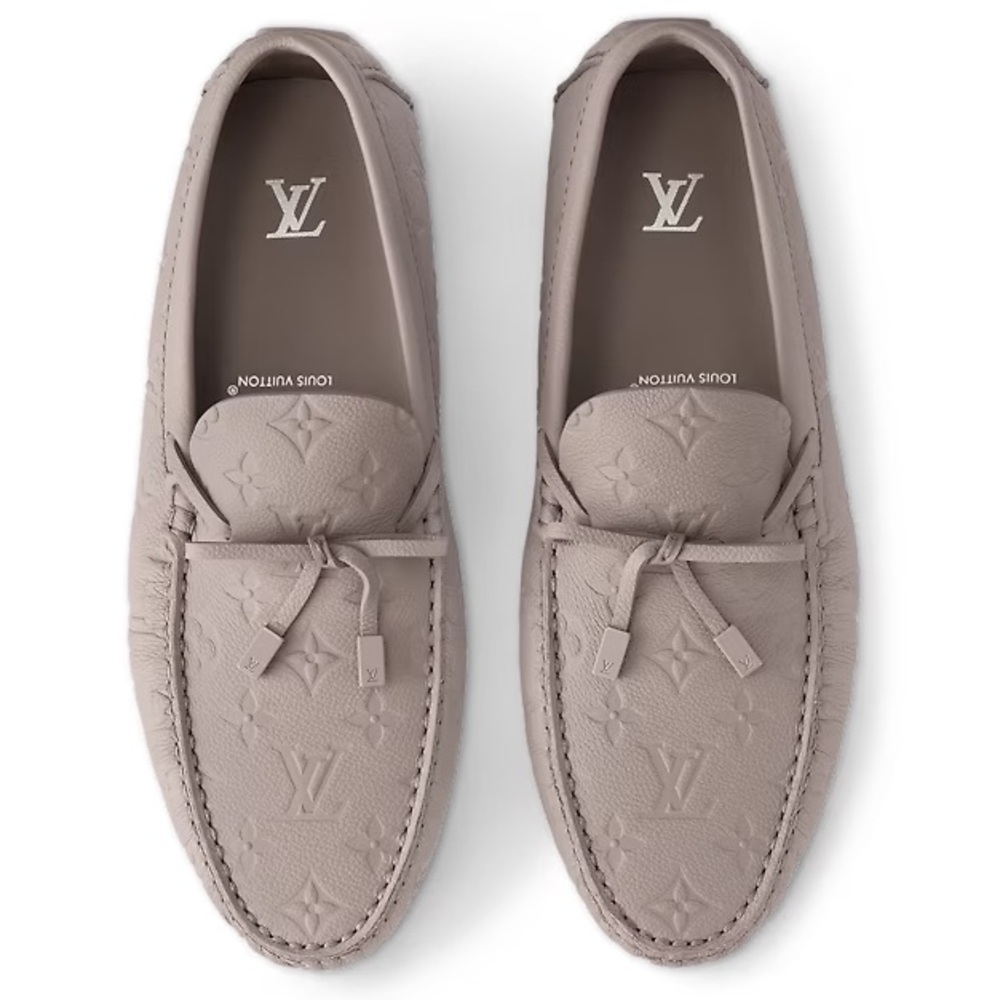 NEW Louis Vuitton Monogram Embossed Leather Driver Loafers Fits Sz 11.5 US 10 LV